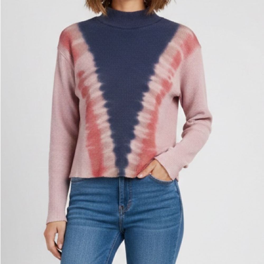 Anthropologie t. La tie dye waffle mock neck long sleeve size small
